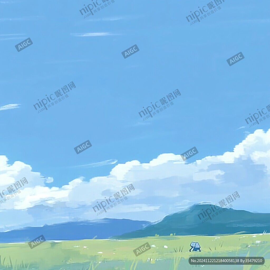 插画蓝天白云