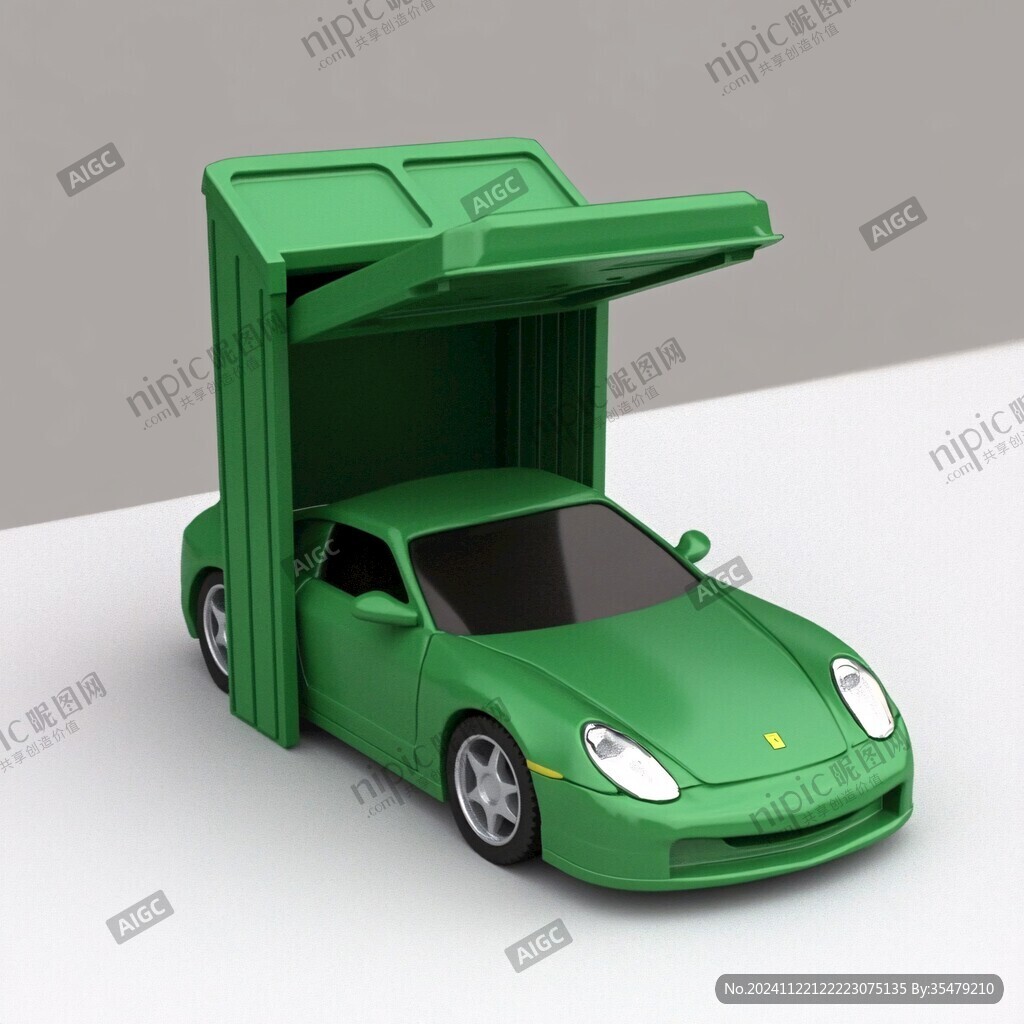 3d绿色花车