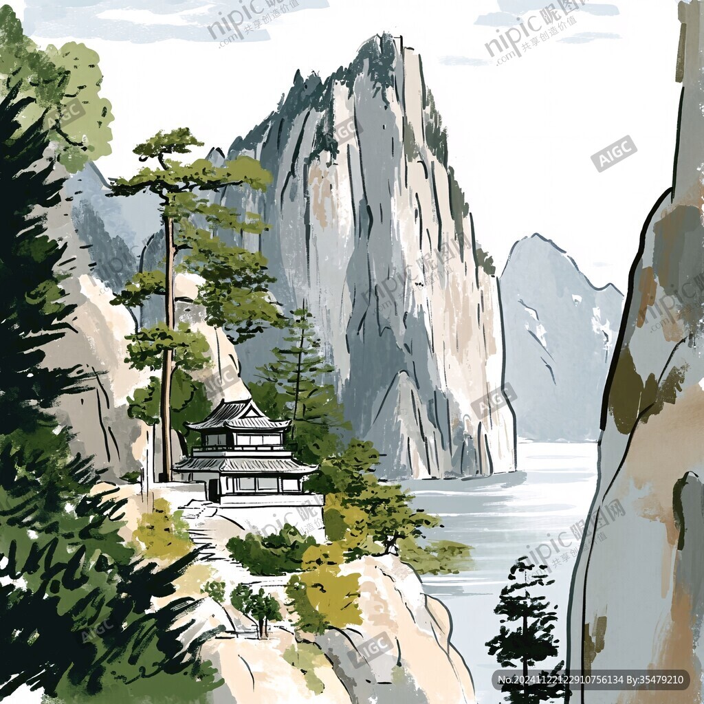 手绘风景名胜