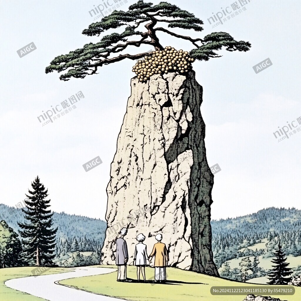 石林插画宣传素材背景