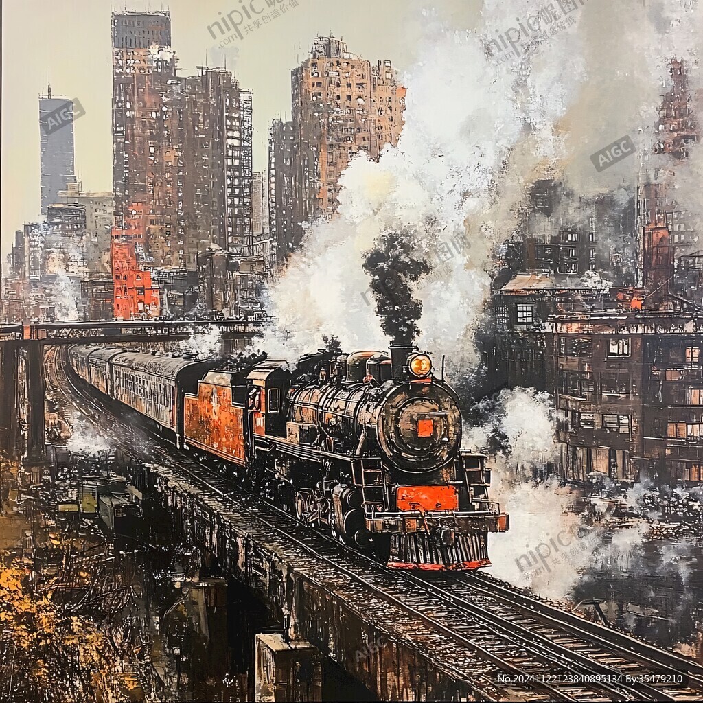 铁轨壁画