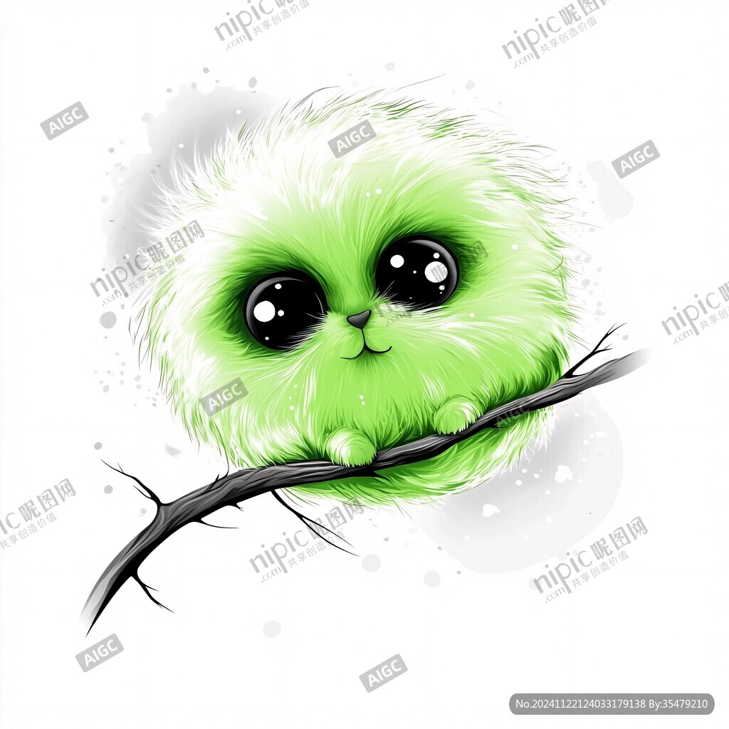 毛茸茸插画绒毛设计