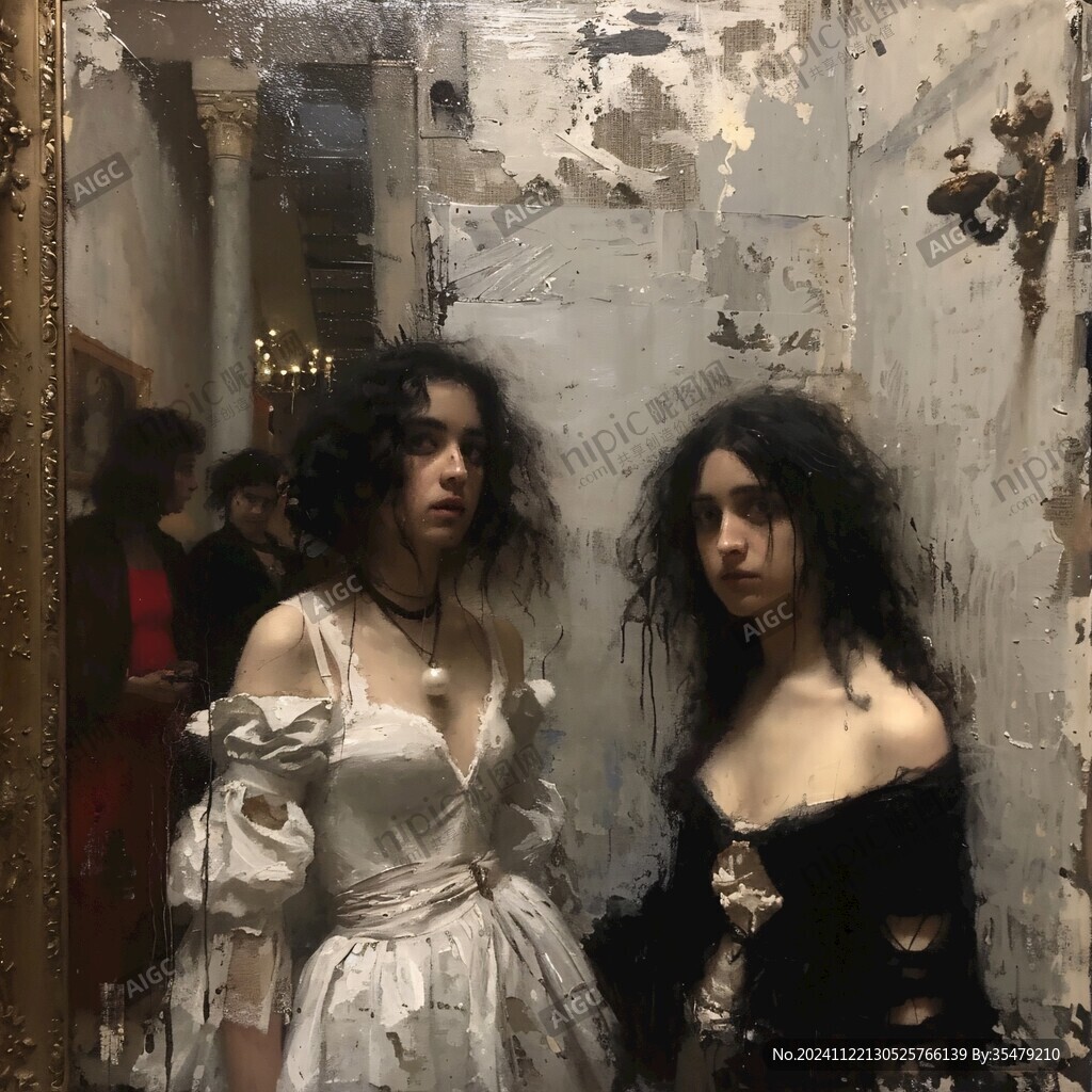 逛画展的女孩