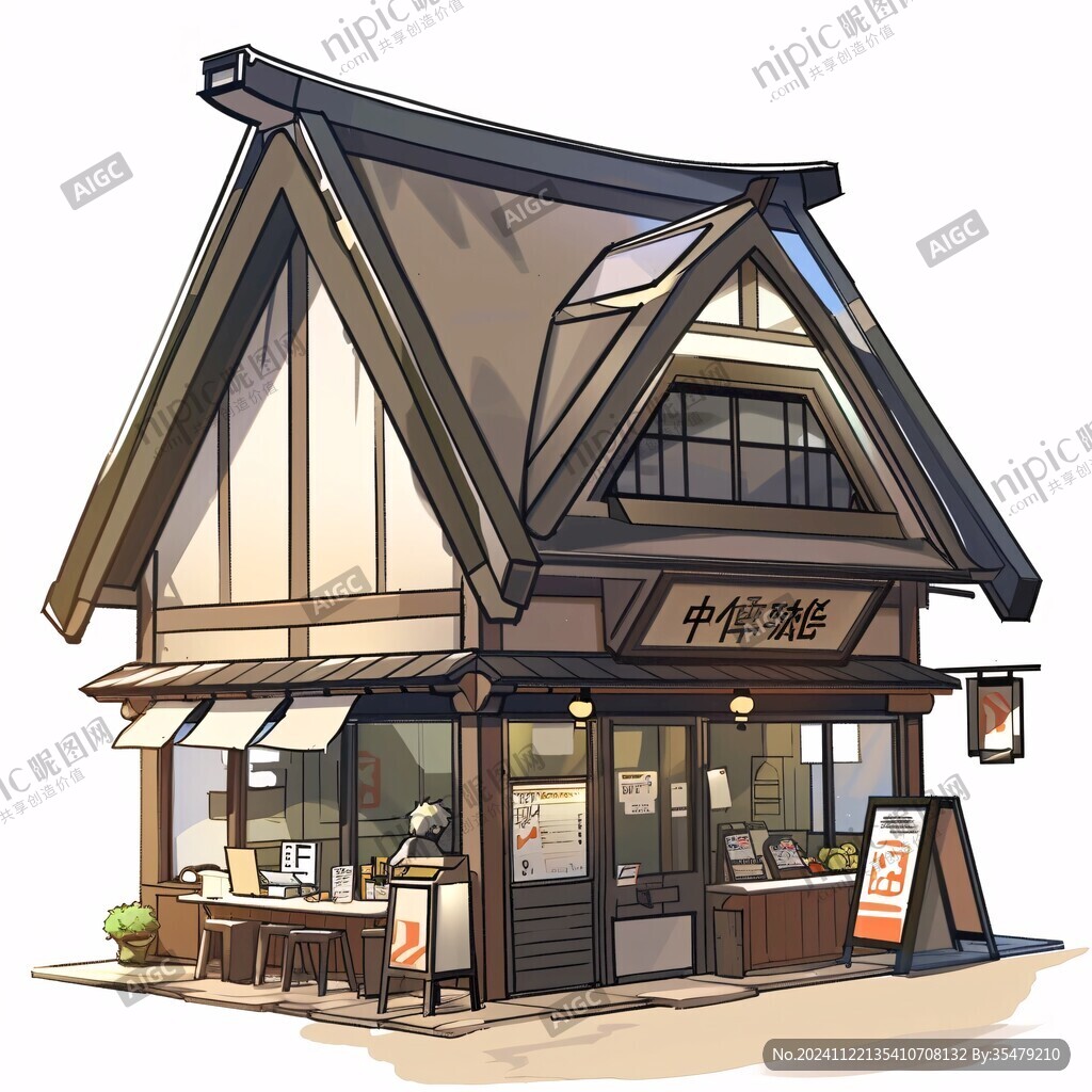 糕点铺插画