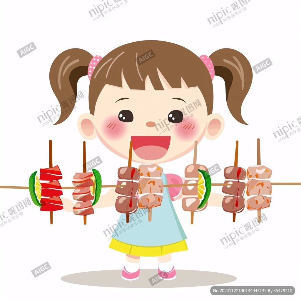 吃烧烤的女孩素材大全
