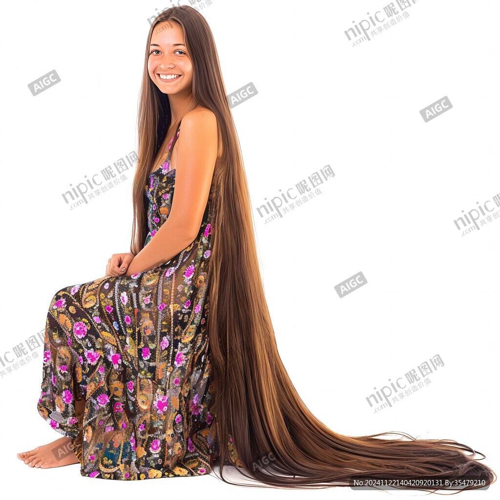 披着长发的小女孩