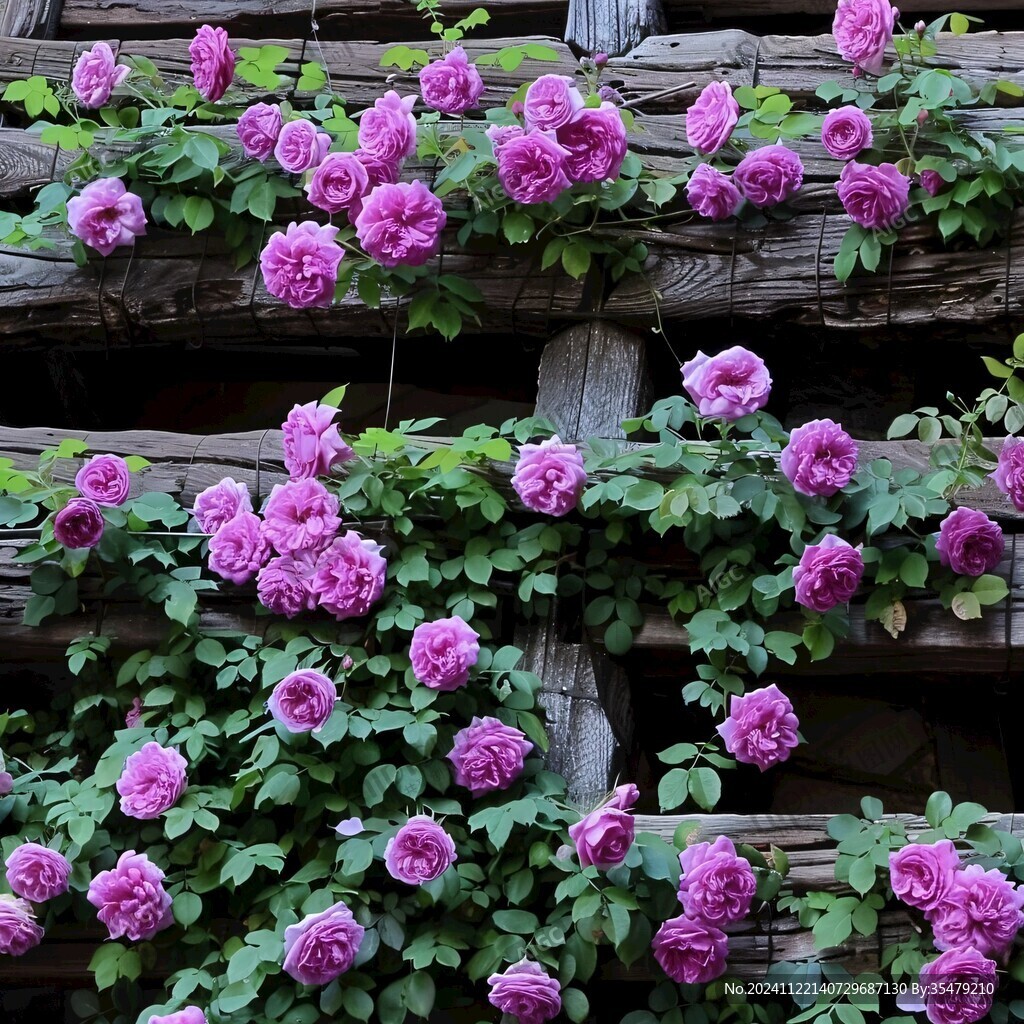 蔷薇花屋顶上垂铺