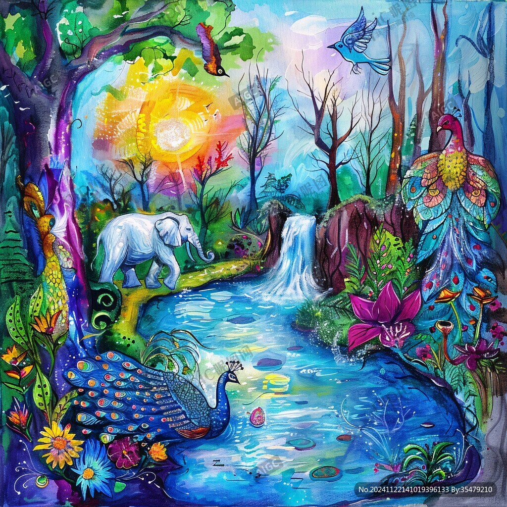 梦幻森林立体画