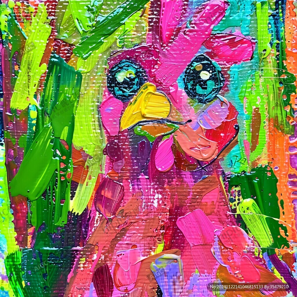 鹦鹉油画