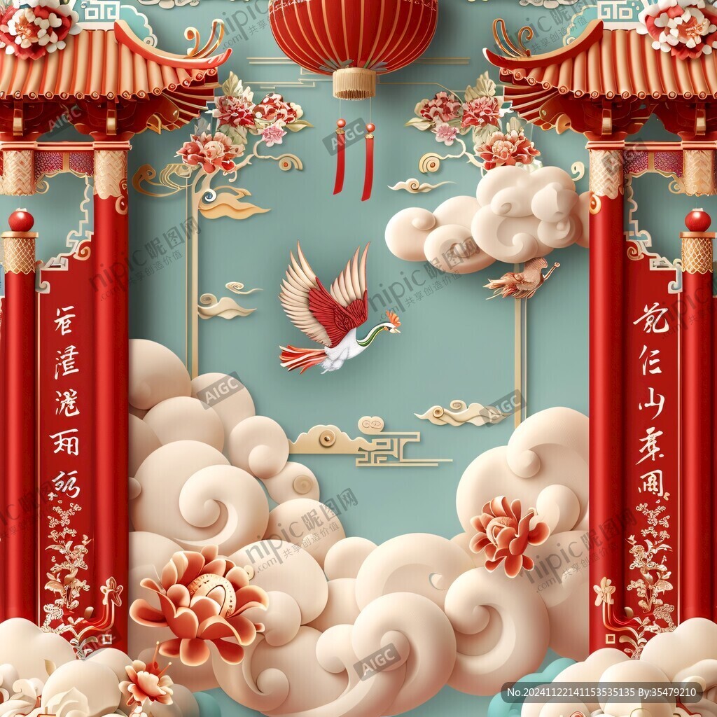新中式松鹤延年