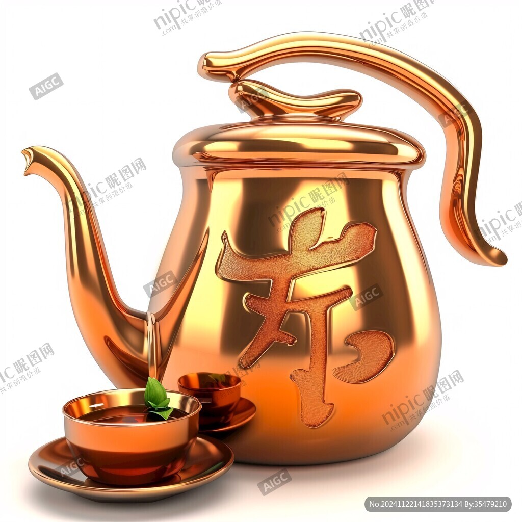 紫铜茶壶插画