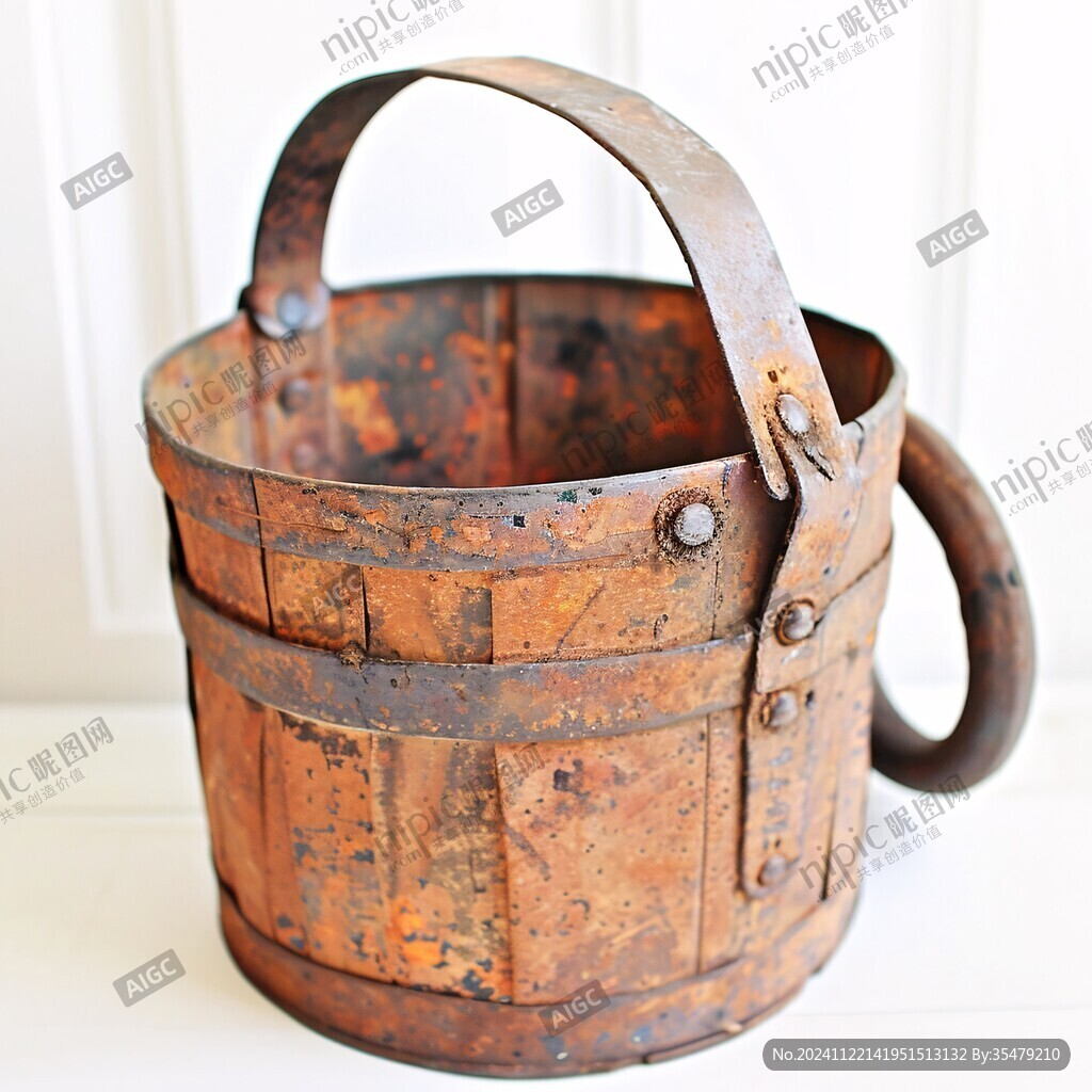 复古古代水桶木桶