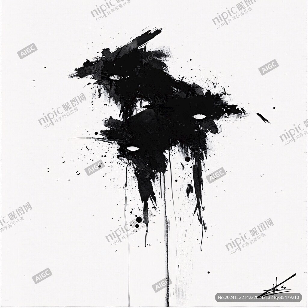 禅意墨韵墨痕墨迹水墨