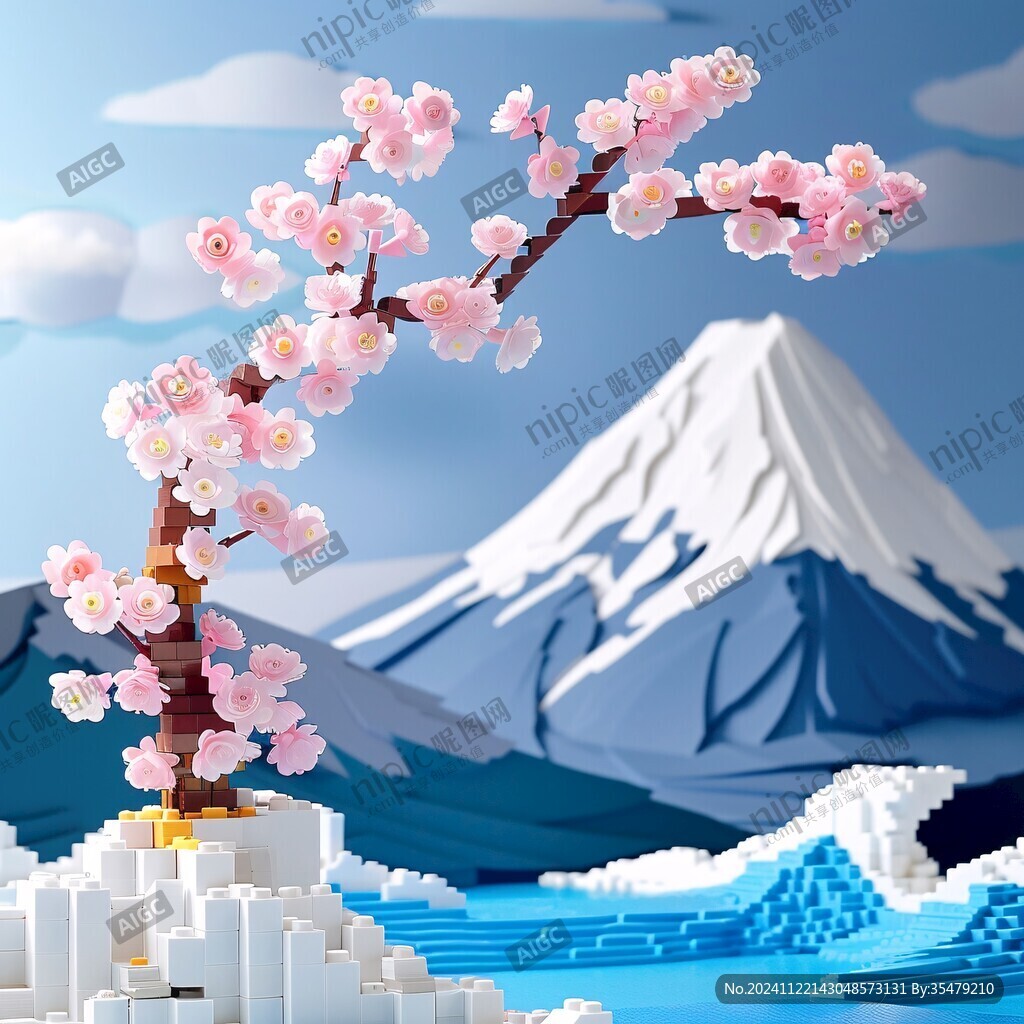 3d樱花树