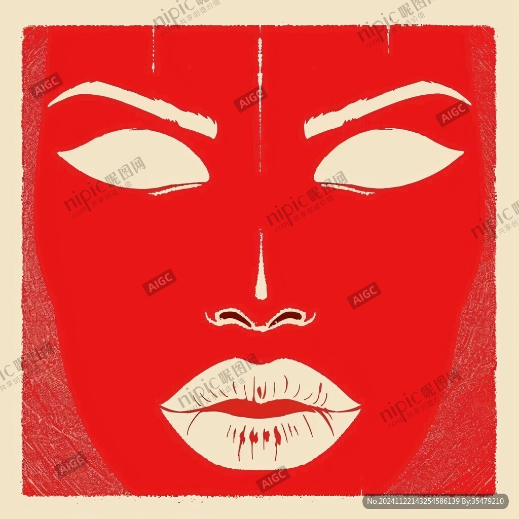 人脸色块拼接装饰画