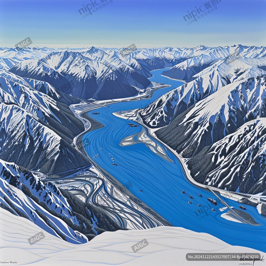 长江流域插画
