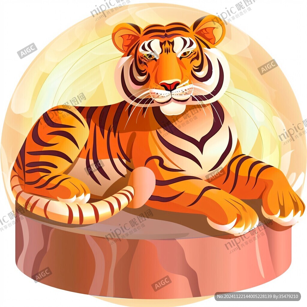 虎元素插画