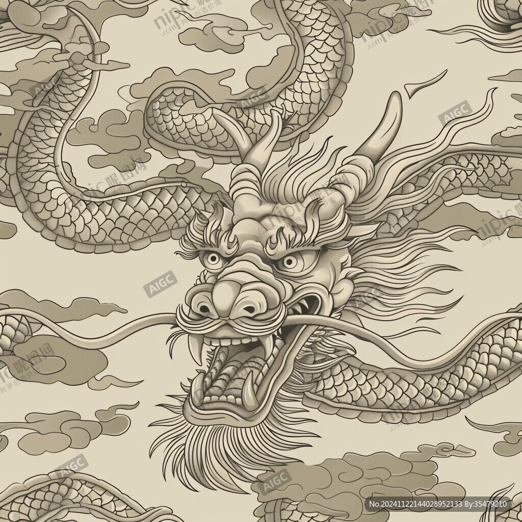 黄色龙纹底色