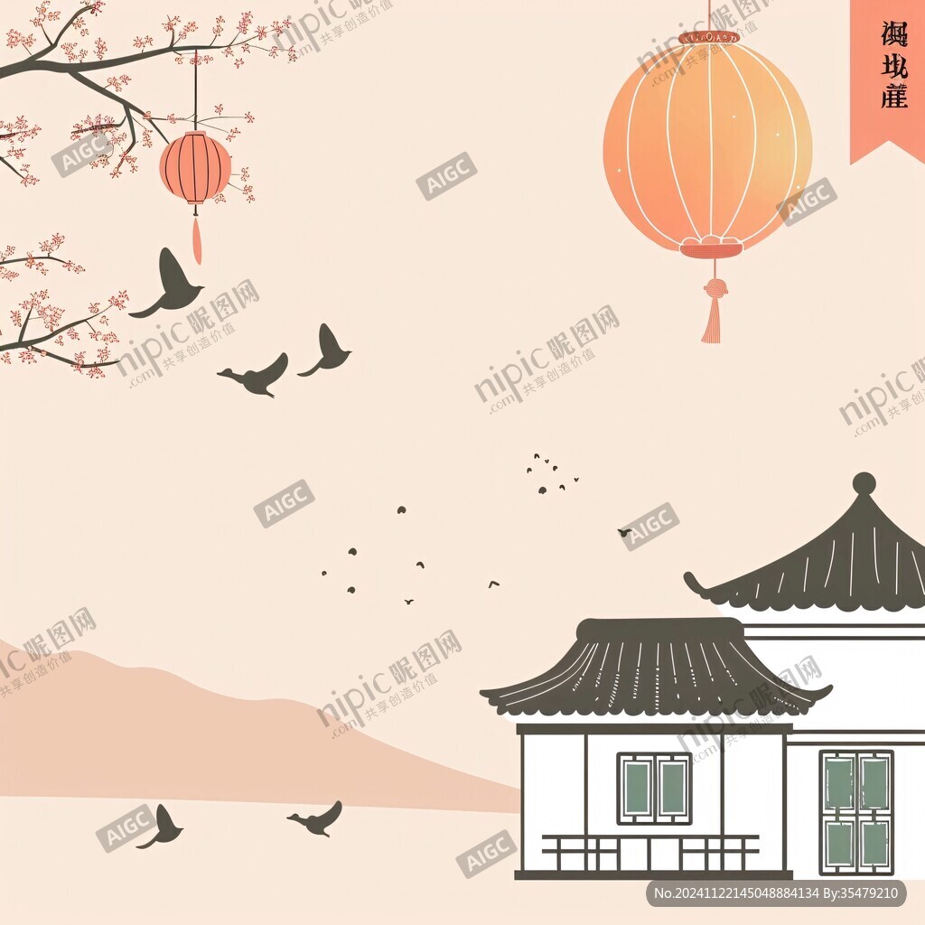 横店插画宣传背景素材