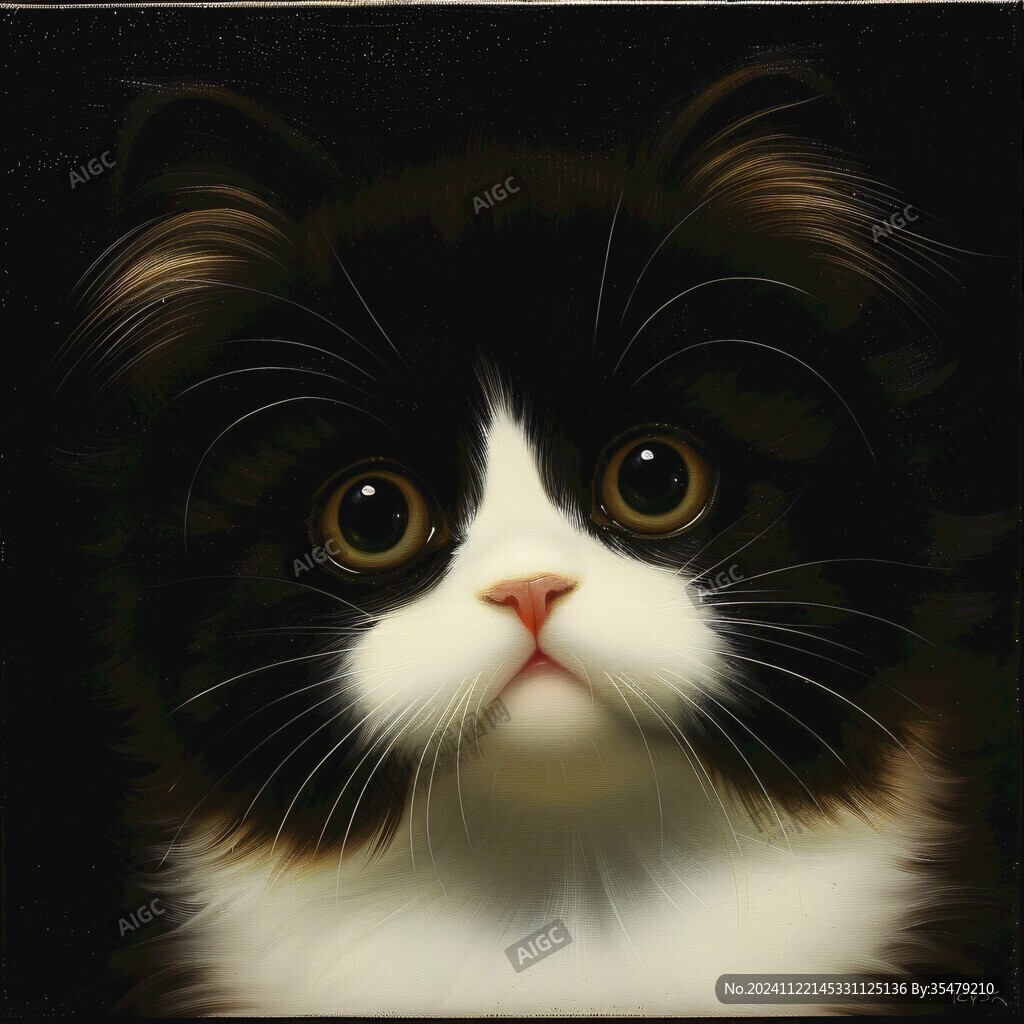 油画大花猫