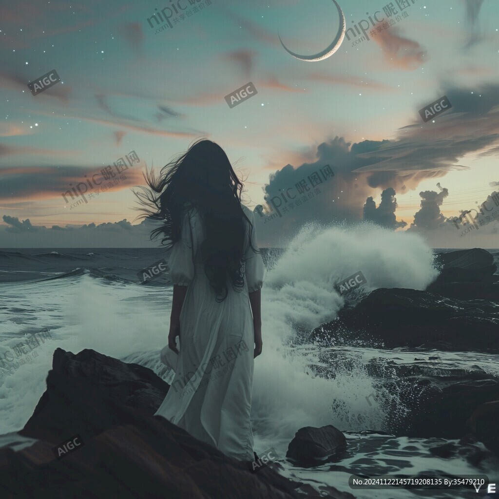 星辰大海女孩背影