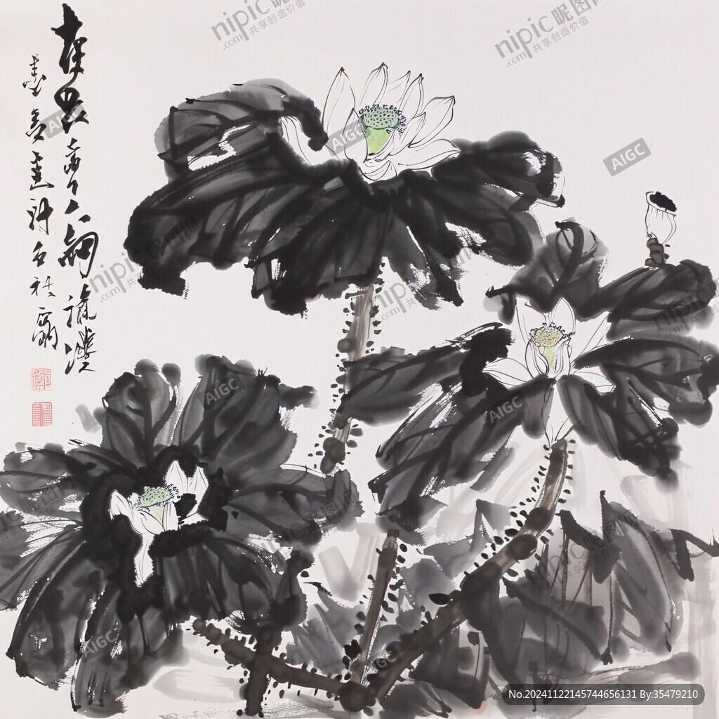 大写意荷花