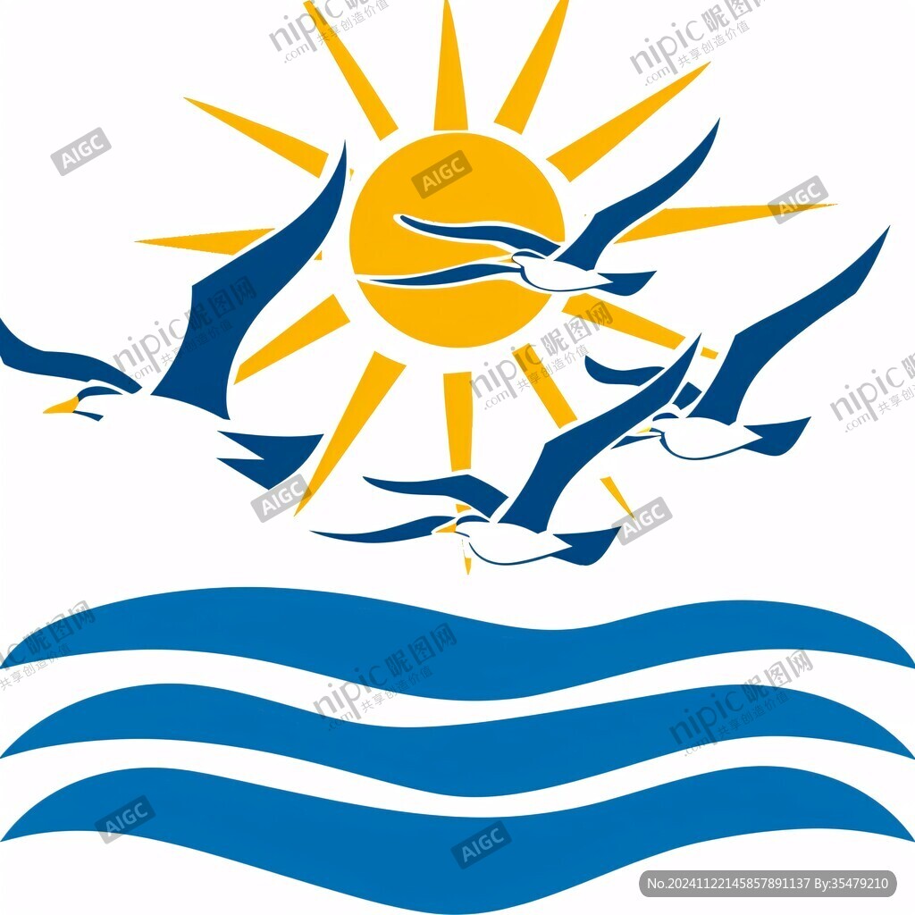 浪花海鸥飞鸟logo