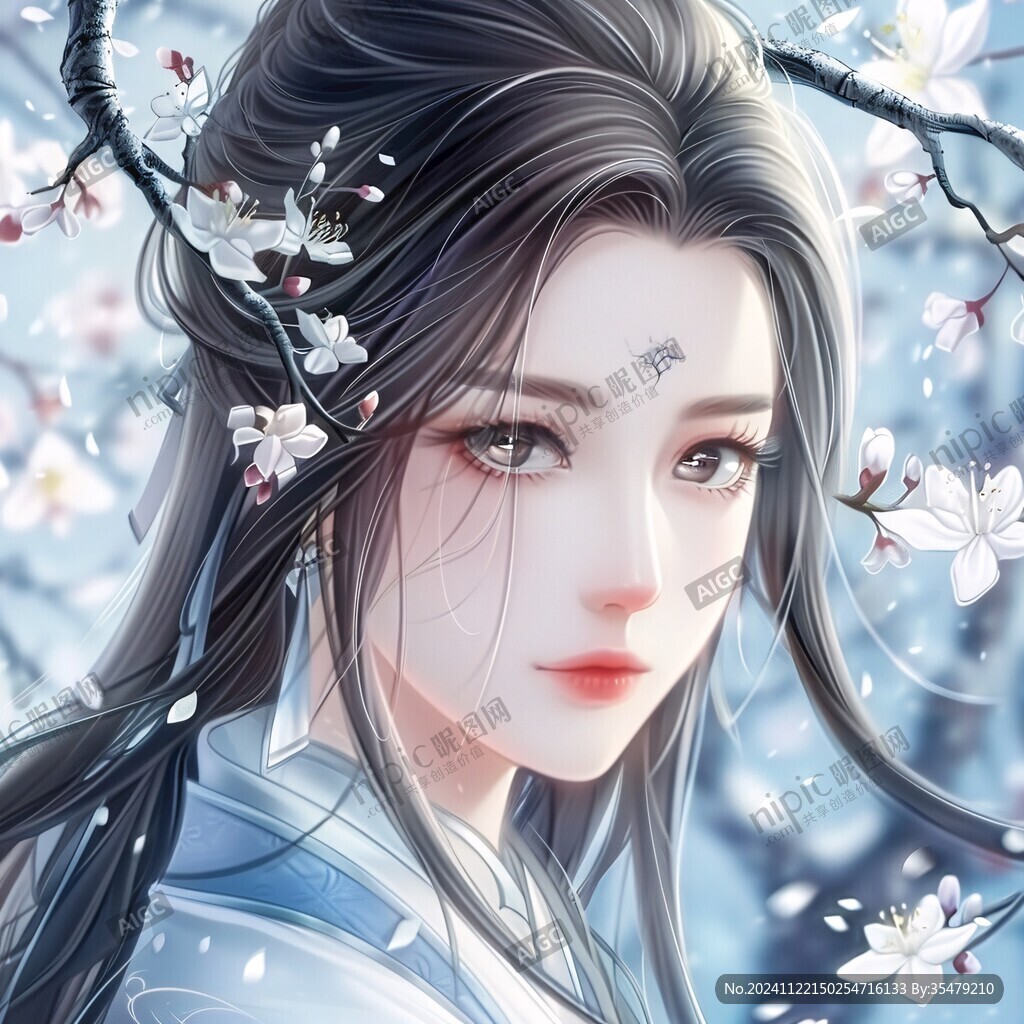 古风美女头像插画封面