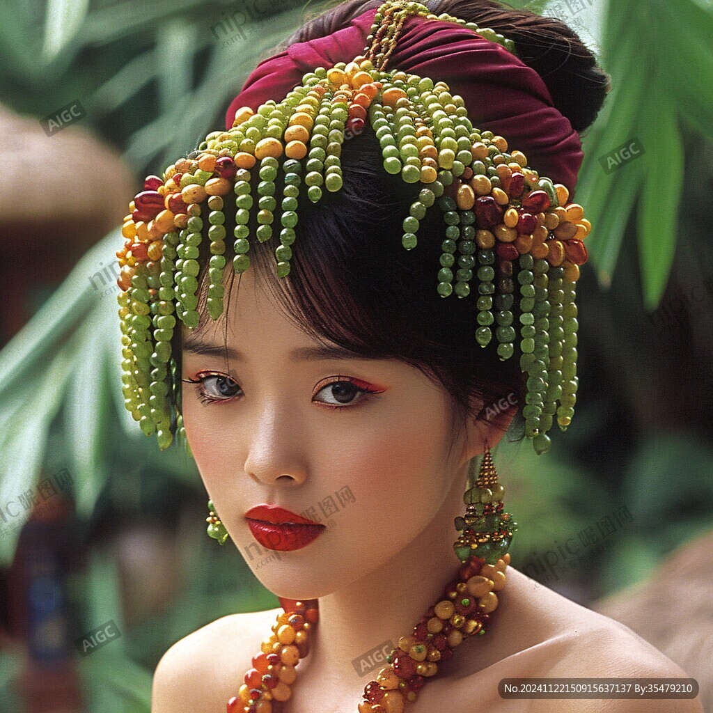 傣族古装美女头像