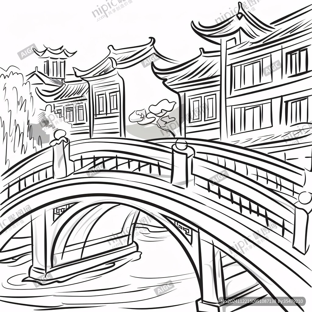 清名桥线稿