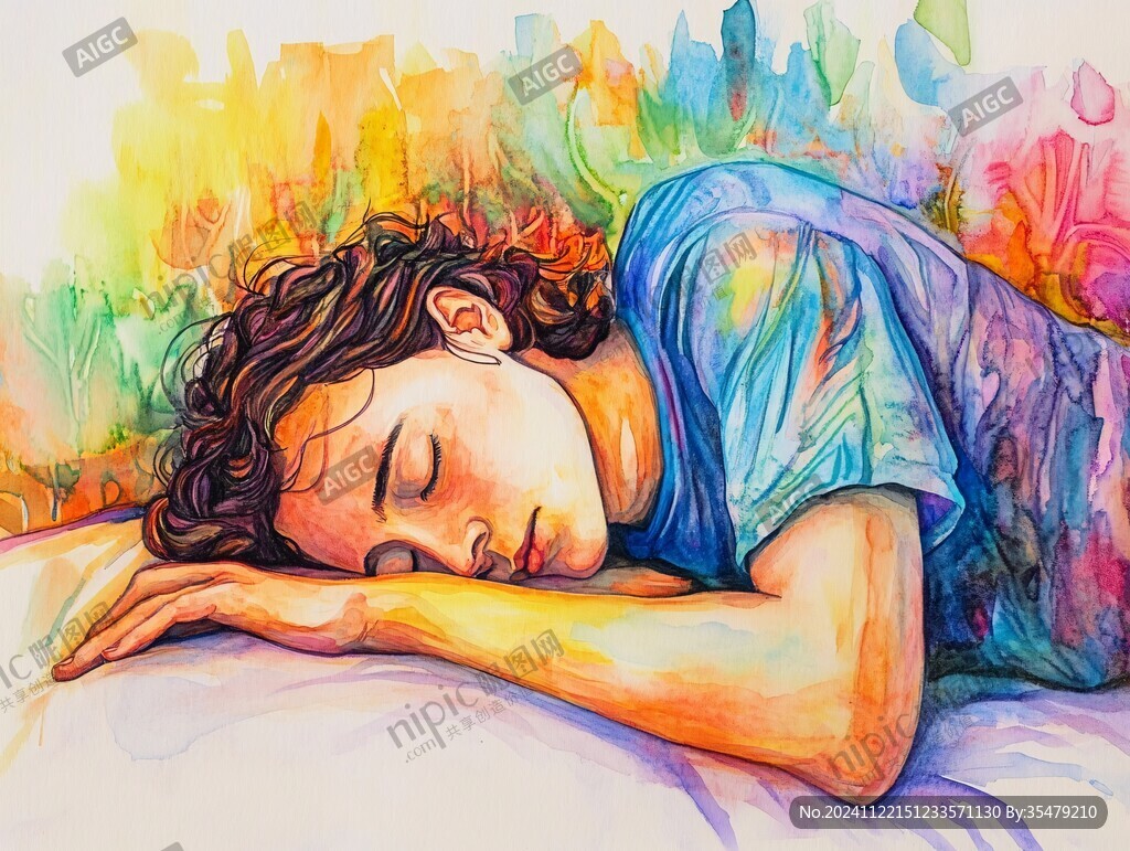 睡觉人物画法