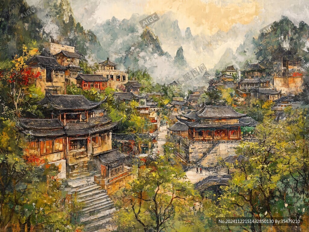 青岩古镇油画