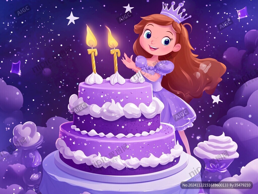 女孩生日手绘
