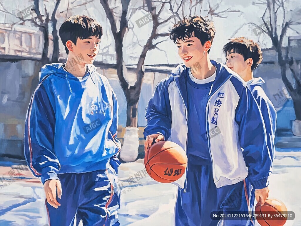 篮球少年插画
