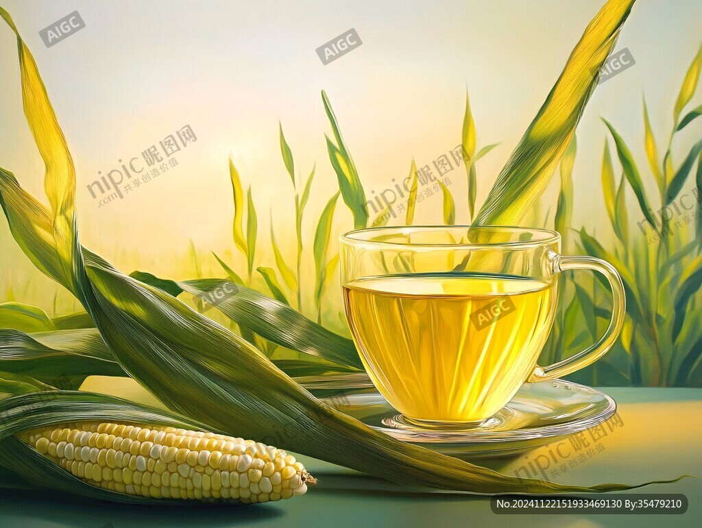 大麦茶插画