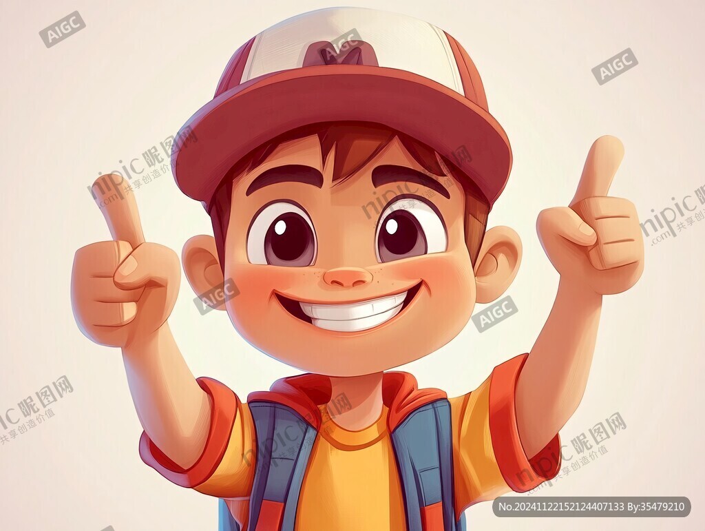 活力男孩插画