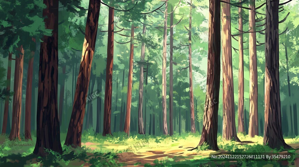 深林插画