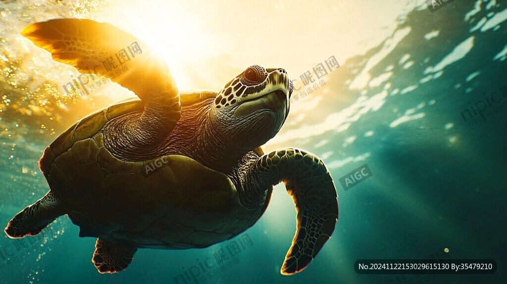 海底的海龟