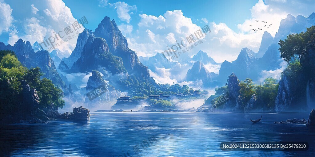 古风山水场景
