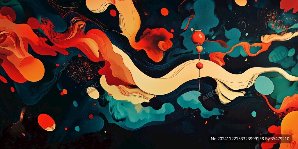 流体元素插画