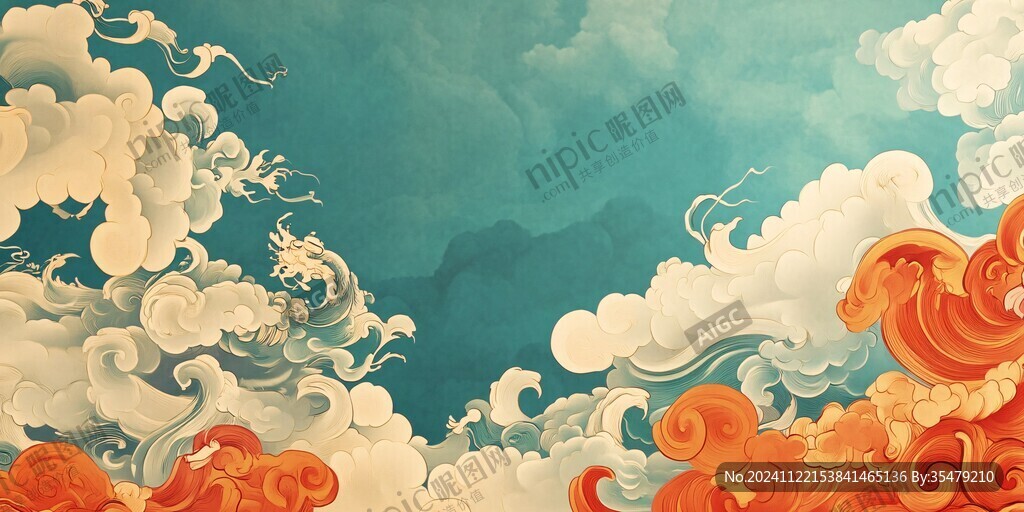 彩云海水纹