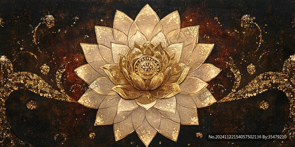 金色艺术荷花