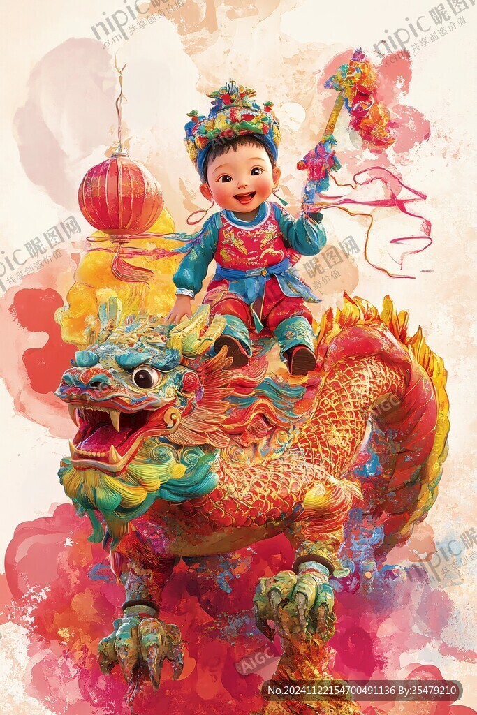 龙年喜神插画