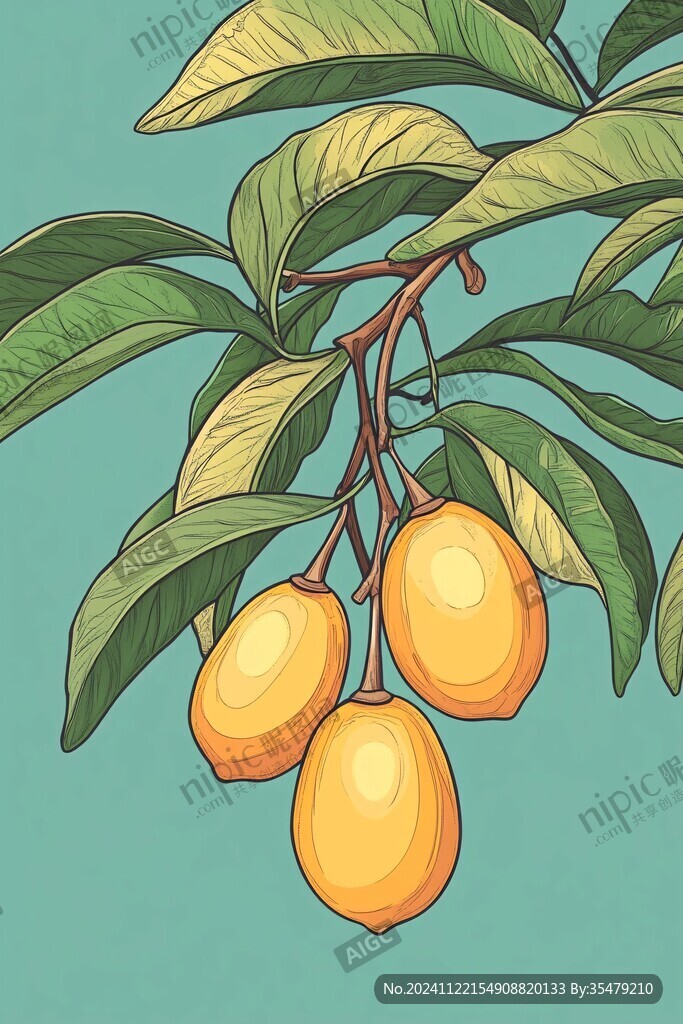 黄皮果插画