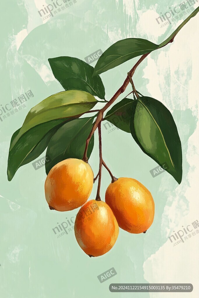 黄皮果插画