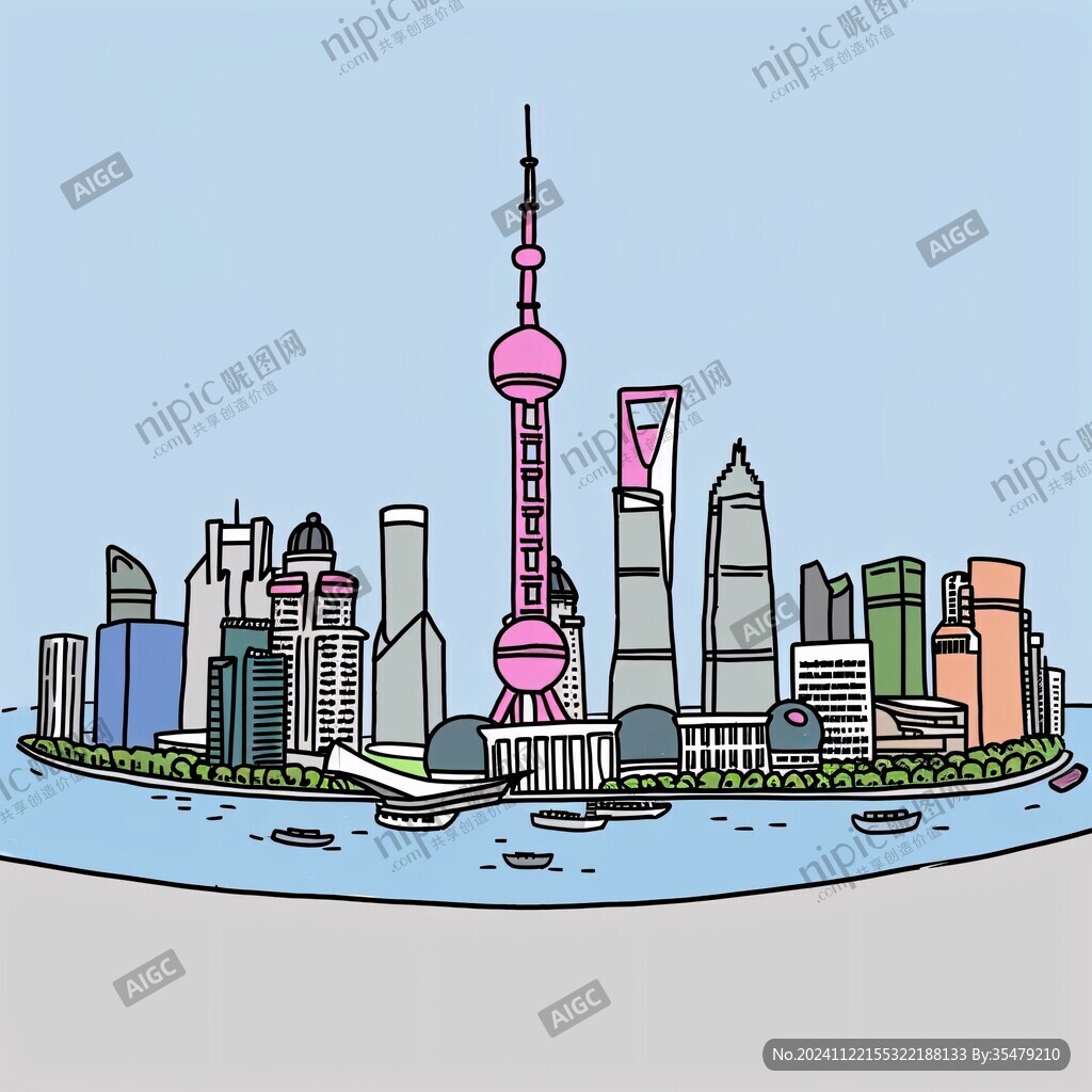 手绘陆家嘴