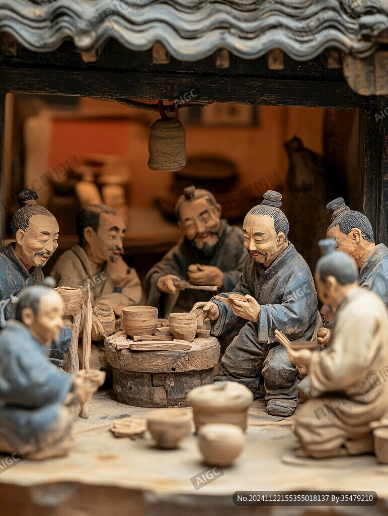 泥塑生活场景