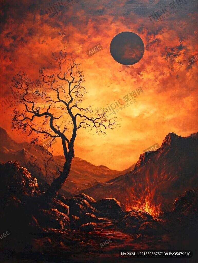 月夜油画