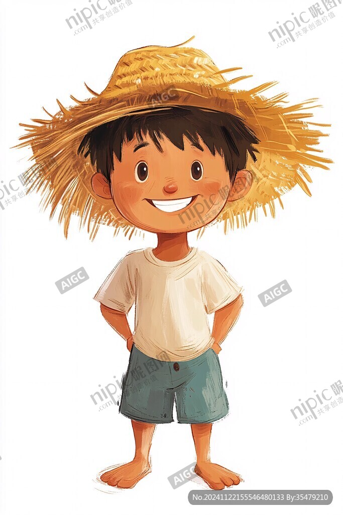 卡通草帽小哥