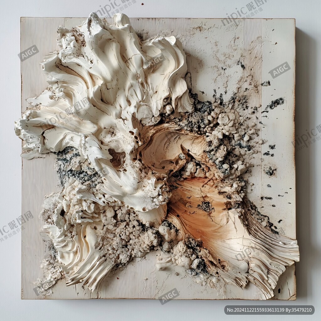 3d创意岩浆木梯板画